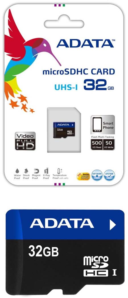 ADATA предлагает скоростные (UHS-I) microSDHC карточки